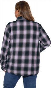 img 3 attached to Plus Size Plaid Flannel Shirt For Women: Casual Loose-Fit Long Sleeve Button-Down Blouse In Sizes L-5X By LALAGEN