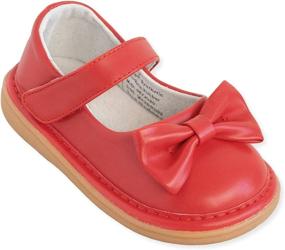 img 4 attached to Wee Squeak Toddler Squeaky Shoes: Stylish Girls' Flats with Fun Squeaky Experience!