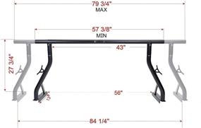 img 2 attached to 🚚 TMS 800LB Capacity Extendable Pickup Rack | Non-Drilling Ladder Rack Lumber Utility | 2 Bars with Mounting Clamps (Patent Pending, 27-3/4'')