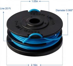 img 3 attached to Greenworks 20Ft 0.065 Inch Dual Line String Trimmer Spool Replacement (6 Pack) - 2900719, 2101602, 2101602A STBA40B210, ST40B410, BST4000