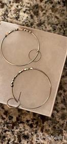 img 4 attached to Zen Styles Hypoallergenic Large Sparkling Beaded Dangle Hoop Earrings, Open Circle Or Teardrop, 2” Length x ½”, Custom Gift Box