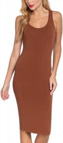 img 4 attached to FASHION BOOMY Women'S Basic Racerback Midi Dress - Sleeveless Tank Sexy Bodycon Dresses