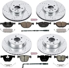 img 1 attached to 🔥 Enhanced Stopping Power: Power Stop K6010 Z23 Carbon Fiber Brake Pads and Drilled & Slotted Brake Rotors Kit for Superior Front and Rear Braking Performance