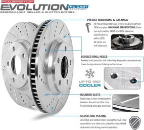 img 2 attached to 🔥 Enhanced Stopping Power: Power Stop K6010 Z23 Carbon Fiber Brake Pads and Drilled & Slotted Brake Rotors Kit for Superior Front and Rear Braking Performance