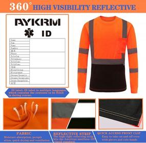 img 1 attached to XS-6XL AYKRM Safety T Shirt Reflective High Visibility Hi Vis Long Sleeve