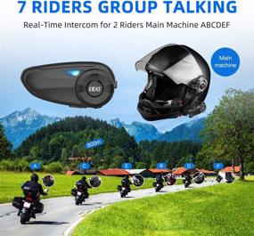 img 1 attached to 🏍️ Waterproof Motorcycle Bluetooth Intercom - EJEAS Q7 5.0 Bluetooth Helmet Headset with FM Radio and Noise Cancellation - Connects up to 7 Riders