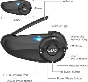 img 2 attached to 🏍️ Waterproof Motorcycle Bluetooth Intercom - EJEAS Q7 5.0 Bluetooth Helmet Headset with FM Radio and Noise Cancellation - Connects up to 7 Riders