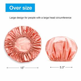 img 2 attached to AmazerBath Shower Cap, Pack Of 4 Double Waterproof Layer Bathing Shower Hats For Women - X-Large Size, Hair Protection, Reusable EVA Shower Caps