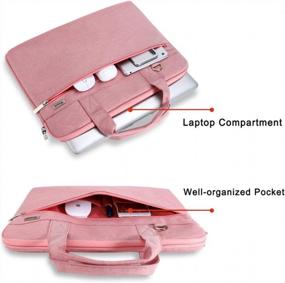 img 3 attached to Voova Laptop Sleeve Shoulder Bag Case 14-15.6'', Upgrade Protective Carry Briefcase Compatible With MacBook Pro 16 15, Surface Book 3/2 15,Asus Acer Dell Hp Chromebook For Women Girls Men Boys,Pink
