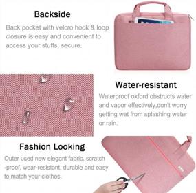 img 1 attached to Voova Laptop Sleeve Shoulder Bag Case 14-15.6'', Upgrade Protective Carry Briefcase Compatible With MacBook Pro 16 15, Surface Book 3/2 15,Asus Acer Dell Hp Chromebook For Women Girls Men Boys,Pink