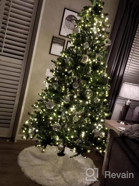 img 1 attached to 60 Inch White Faux Fur Christmas Tree Skirt - Perfect For Merry Christmas Decorations! review by Michael Liguori