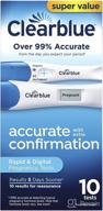 clearblue pregnancy test combo pack - 10ct with 2 🤰 digital smart countdown & 8 rapid detection tests - super value pack logo