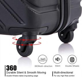 img 2 attached to Ohana 4 Piece Luggage Sets Suitcase Sets With Wheels/Protective Covers/Hangers Hardshell For Women Men Family Travel, Black