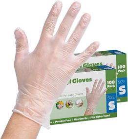 img 4 attached to 🧤 200 Pack of Clear Powder-Free Vinyl Disposable Plastic Gloves - Ideal for Hygienic Protection