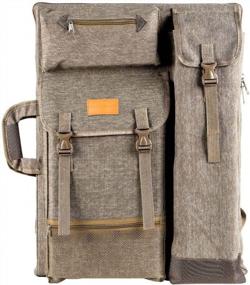 img 4 attached to TRANSON Art Portfolio Case Artist Backpack Canvas Bag Large 26” X 19.5” Khaki Color
