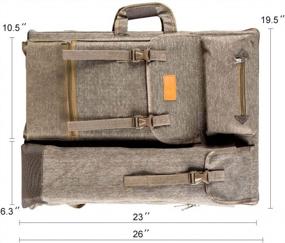 img 2 attached to TRANSON Art Portfolio Case Artist Backpack Canvas Bag Large 26” X 19.5” Khaki Color