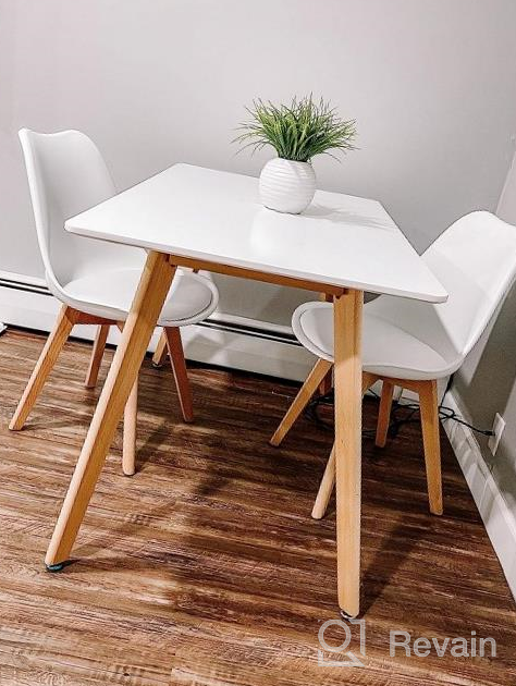 img 1 attached to Stylish And Spacious: GreenForest Modern Dining Table With Solid Wood Legs For Your Chic Kitchen - 47.2 X 27.6 X 30 Inch, Black review by Allan Ryser