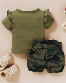 img 2 attached to Летний комплект для маленьких девочек: наряды Mikrdoo для малышей с рубашкой с короткими рукавами и шортами с рюшами - Одежда для маленьких девочек