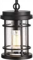 osimir outdoor pendant lights for porch, outdoor hanging light fixture with adjustable chain, farmhouse exterior hanging lantern porch light in black finish and seed glass, 2103/1h logo