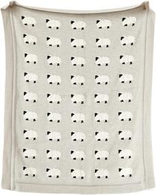 img 4 attached to 🐑 Cozy Creative Co-Op Cotton Knit Baby Blanket with Sheep, Ideal for Snuggling, 40" L x 32" W, in Chic Grey