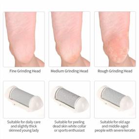 img 3 attached to Upgrade Waterproof Electric Callus Remover - Professional Pedicure Feet Care For Dead, Hard Cracked Dry Skin
