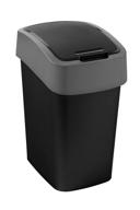 🗑️ curver flip multi-purpose waste bin, 25l, black and grey logo