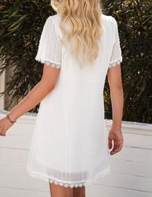 img 3 attached to Summer Shift Dress For Women: V-Neck Short Sleeve Swiss Dot Lace Design By LookbookStore