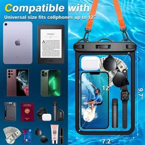 img 2 attached to 📱 [1 Piece] [12 Inches Max] Premium Waterproof Phone Pouch, IPX8 Waterproof Phone Case Bag Compatible with iPhone 13 Pro Max/12/11/XR/X/SE/8/7,Galaxy S22/S21,Note 20.Pixel/OnePlus, Ideal for Vacation Swimming