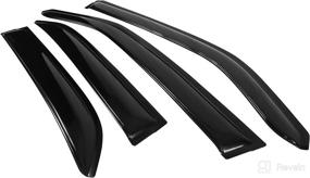 img 1 attached to 🚘 IKON MOTORSPORTS External Window Visors for Chrysler 300 & Dodge Magnum (2005-2010) - Acrylic Smoke Tint, 4PCS Slim Style Rain Shade Guard & Air Deflector