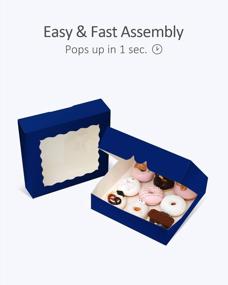 img 2 attached to Royal Blue Bakery Pie Boxes: 13-Pack Large Window Cookie Boxes For Pastries, Muffins And Donuts