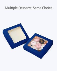 img 1 attached to Коробки для пирогов Royal Blue: 13 коробок для печенья с большими окнами для выпечки, кексов и пончиков