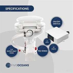 img 2 attached to Premium TMC Marine Electric Toilet Small Bowl with Macerator Pump and Flush Control - Five Oceans FO720: Ideal for Boats