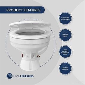img 3 attached to Premium TMC Marine Electric Toilet Small Bowl with Macerator Pump and Flush Control - Five Oceans FO720: Ideal for Boats