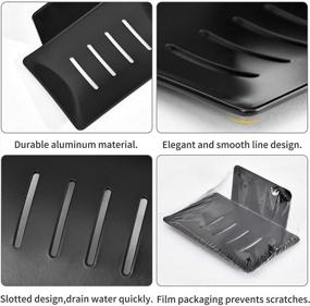 img 2 attached to Jiyaru Self-Adhesive Soap Dish Set - Wall Mounted Soap Tray For Bathroom & Kitchen - Black, 2 Pack