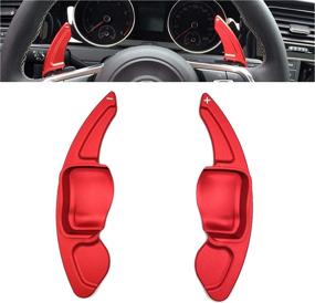 img 3 attached to 🚗 Red Car Steering Wheel Shift Paddles Shifters Replacement Kit for Golf6 Tiguan MK5 MK6 Jetta R20 R36 CC Scirocco - Enhanced SEO