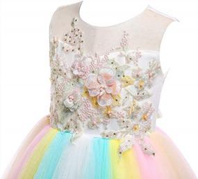 img 2 attached to Beautiful Christmas Girls Flower Dress With Lace Rainbow Tulle 3D Embroidery And Beading For Princess Pageant Wedding Party Dresses