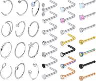 20 gauge stainless steel nose rings hoop piercing jewelry for women silver nose piercings and modrsa rings logo