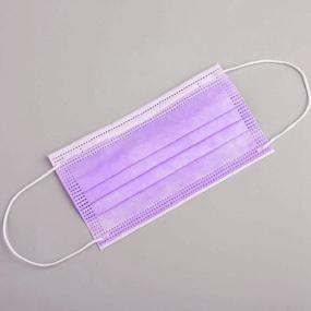 img 1 attached to 50 упаковок фиолетовых одноразовых масок с ушными петлями с 3-слойным фильтром для защиты от дыхания
