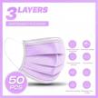 50-pack purple disposable ear-loop masks with 3-ply filter for breathable protection logo