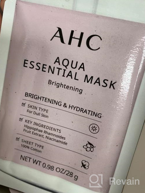 img 1 attached to AHC Face Mask Aqua Essentials Hydrating And Brightening For Dull Skin 100% Cotton Sheet, 5 Count review by Cameron Chandra