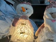 img 1 attached to GMOEGEFT Christmas Santa Claus And Snowman Lights, Pink Sequin Christmas Decorations Xmas Tabletop Ornaments, 2 Pack review by Gregory Flynt