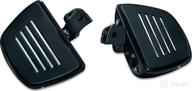 kuryakyn 7564 motorcycle foot control component: premium gloss black mini board floorboards with comfort drop mounts for 2001-2017 honda motorcycles - 1 pair logo