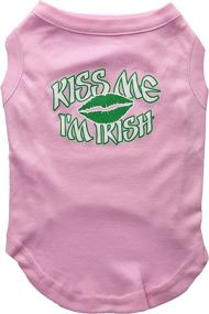 img 1 attached to 🌸 Stylish Large Light Pink Mirage Pet Products Shirt: Kiss Me I'm Irish Screen Print for Pets (14-Inch)