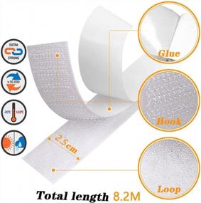 img 4 attached to Strong And Durable Self-Adhesive Hook And Loop Tape Strips - 16.5FT By 1 Inch - Ideal For Sewing, Crafting, And DIY Projects - Indoor And Outdoor Use - White Nylon Fabric Fastener
