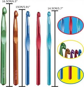 img 2 attached to 5-Piece Large Aluminum Crochet Hooks Set - 7.0Mm, 8.0Mm, 9.0Mm, 10.0Mm And 12.0Mm Standard Sizes