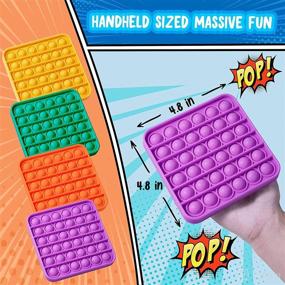 img 1 attached to 12-Pack Push Pop Bubble Fidget Toy Set – Square Sensory Fidget Toy in Purple, Orange, Mint Green, Yellow – Ideal for Parties and Party Favors