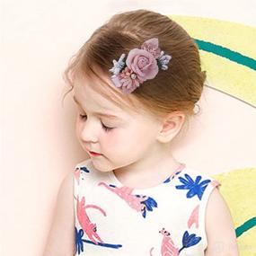 img 1 attached to 🌸 Cherrboll 3PCS Girls Flower Hair Clips: Cute Floral Hair Alligator Bows for Baby Toddles Kids