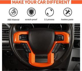 img 1 attached to 🔶 Voodonala Steering Wheel Decorative Cover Trim for Ford F150 F250 F350 Super Duty 2015-2020 (1PC, Orange, ABS)