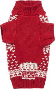 img 3 attached to 🎅 Medium M Size Festive Reindeer Holiday Dog Sweater in Red for Christmas