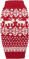 🎅 medium m size festive reindeer holiday dog sweater in red for christmas логотип